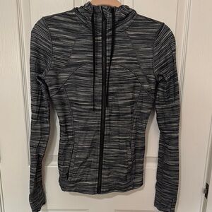 Striped Lululemon Hooded Define Zip-Up Jacket Size 6